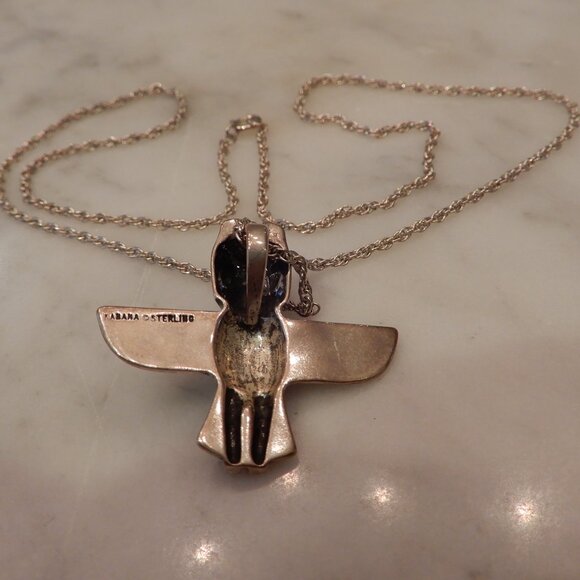 Kabana 925 Silver Vintage Totem Pole Necklace - Picture 2 of 4